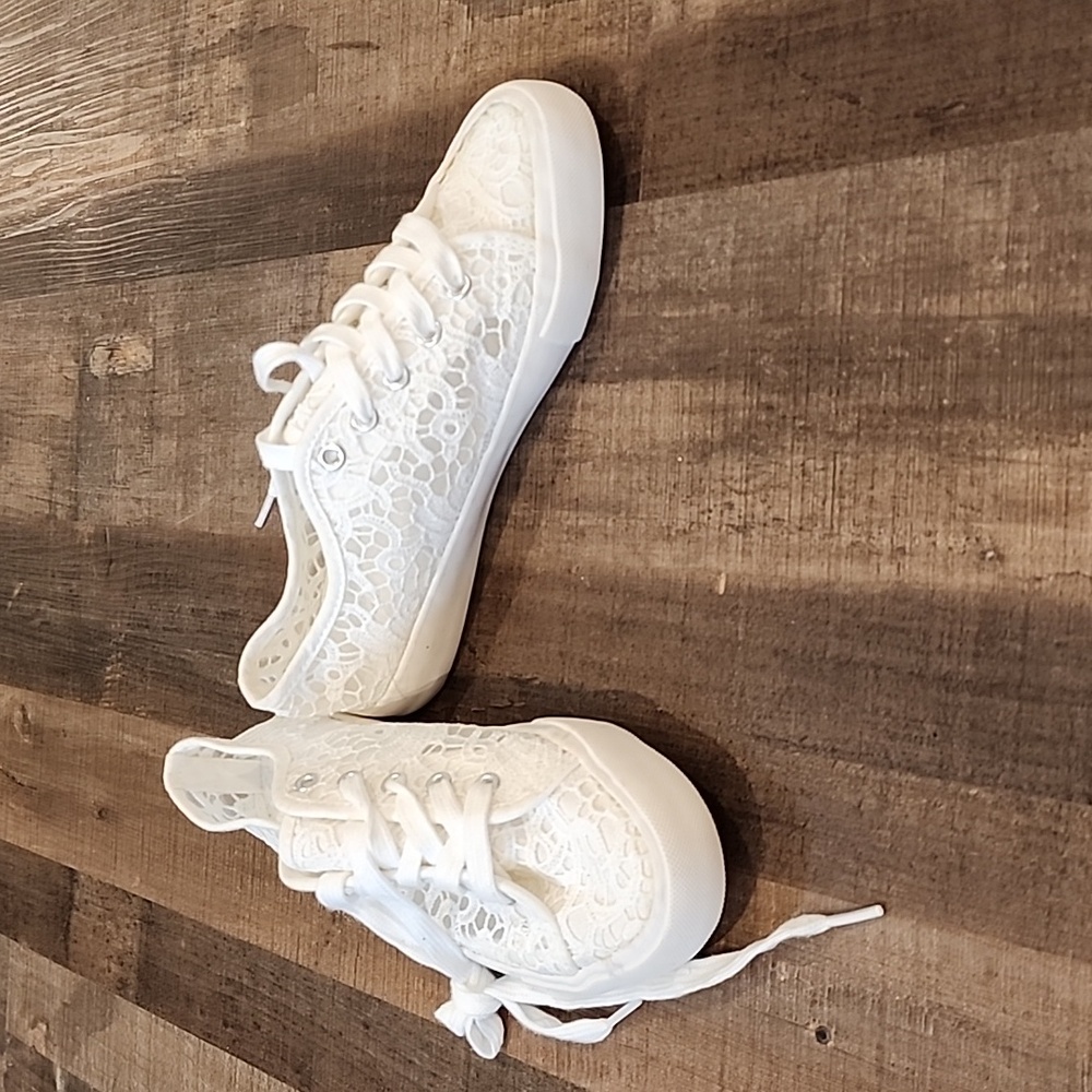 David's Bridal crochet lace sneaker